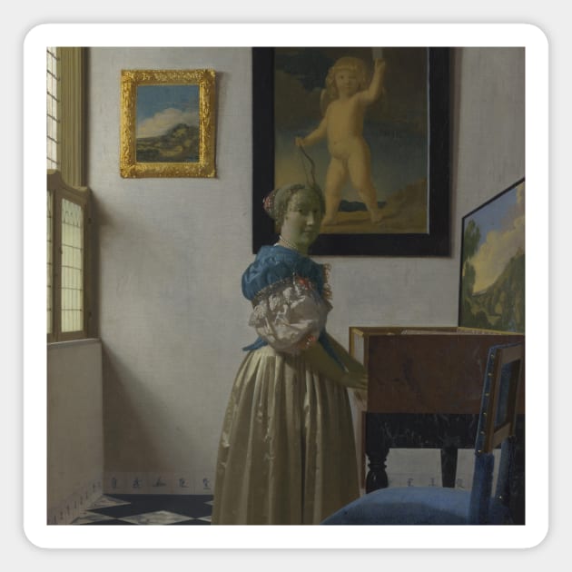 Lady Standing at a Virginal by Jan Vermeer Magnet by Classic Art Stall